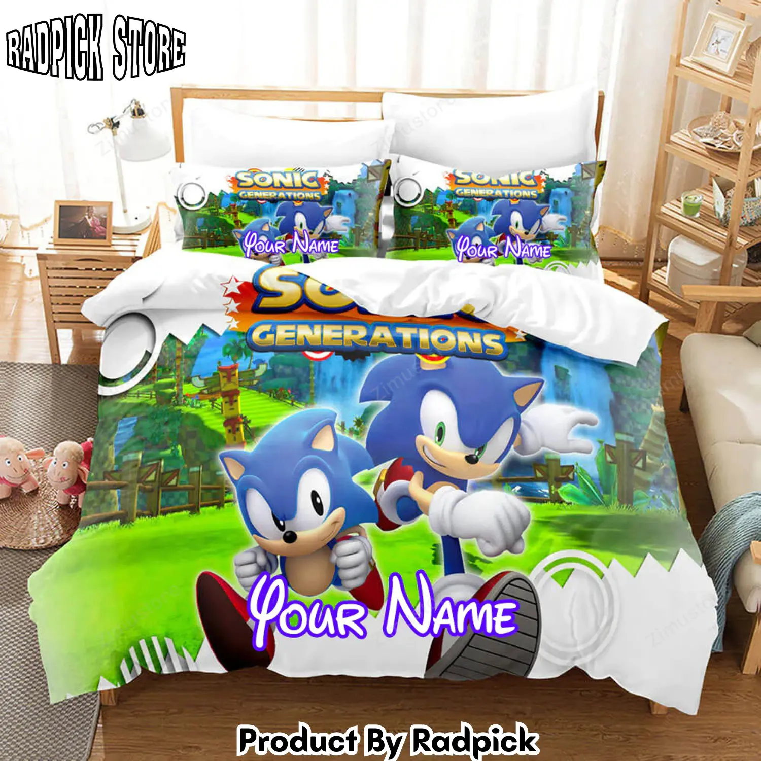Radpick sonic cosplay full personalized name bedding set duvet cover comforter bed sheets9337 rp3272190